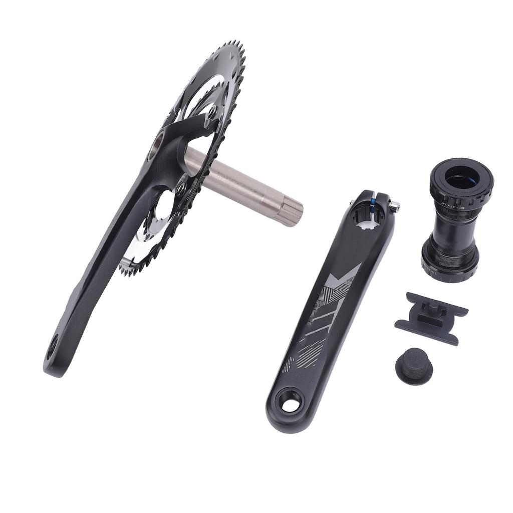 Cycle Crankset with 50T to 34T Chainring Aluminum Alloy Hollow Integrated Cycle Crank Arm Set for 9 Speed to 12 Speed