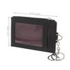 PU Card Holder Keychain Wallet for Work Ids Business Cards Bus Pass Waterproof Keyring Small Credit Card Case Badge Sleeve