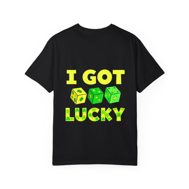 White T Shirt I Got Dice Lucky Clover Pattern St Patrick's Day Party Casual Wear
