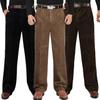 CoolJacket Corduroy Pants Winter Casual Pants 2026 Straight Stretch Thick Corduroy Trousers