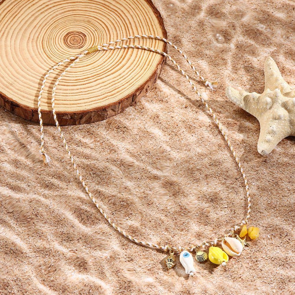 Ornaments Bohemian Shell Beads Necklace Sea Series Shell Starfish Beach Chain  Girls Couple Gift