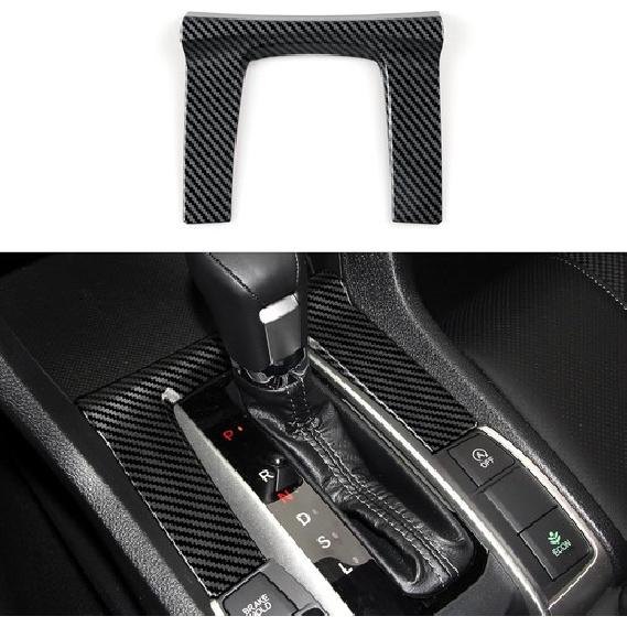 Carbon Fiber Interior Gear Shift Panel Cover Trim For Honda Civic 2016- 2017