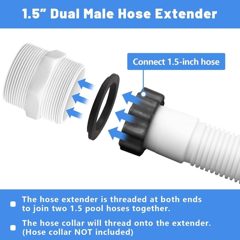 1.5-Inch Pool Hose Connector Adapter PVC Dual Outlet Control For Colemans