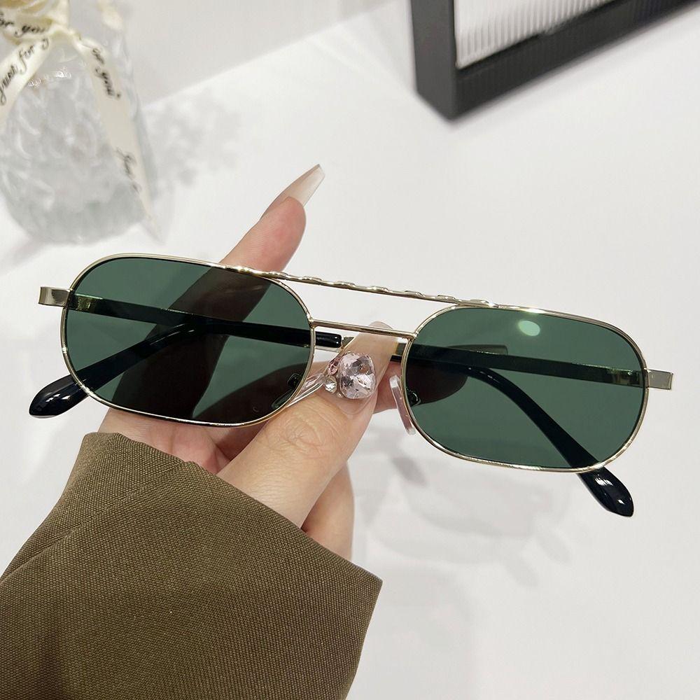 UV Protection Rectangular Sun Glasses Hip Hop 90's Glasses Trendy Eyeglasses  for Women & Men