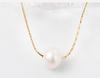 Elegant Pearl Gold-Plated Titanium Necklace - Durable, Versatile, Stylish Clavicle Chain