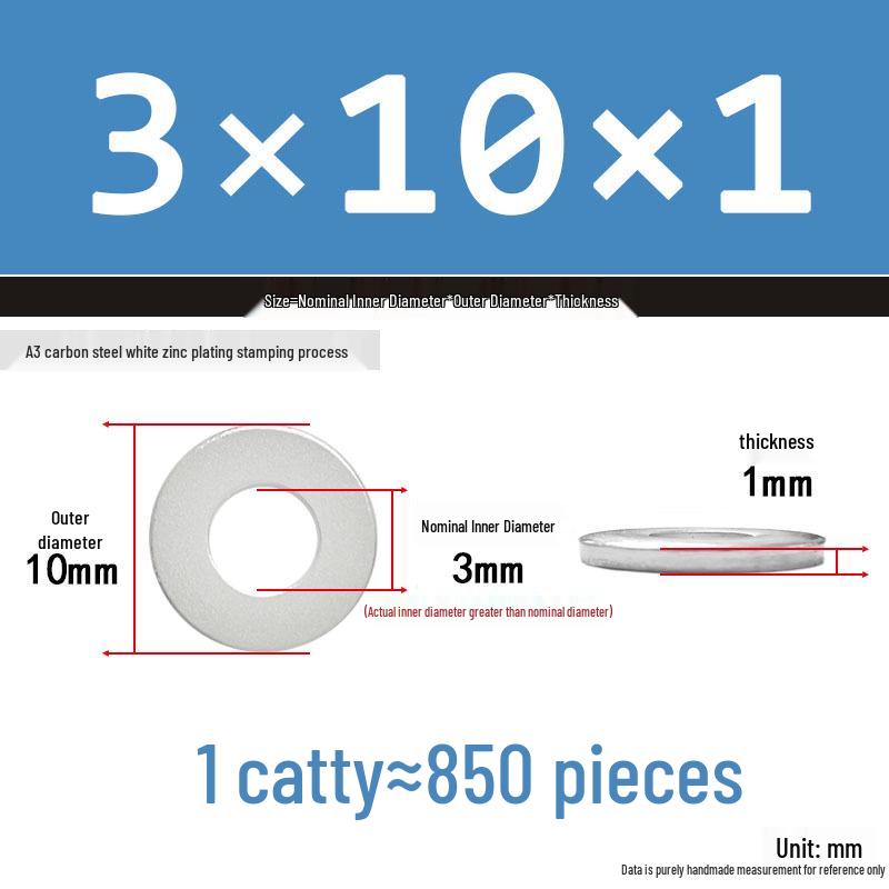Extra Thick Galvanized Iron Flat Washer, Round, M3-M62