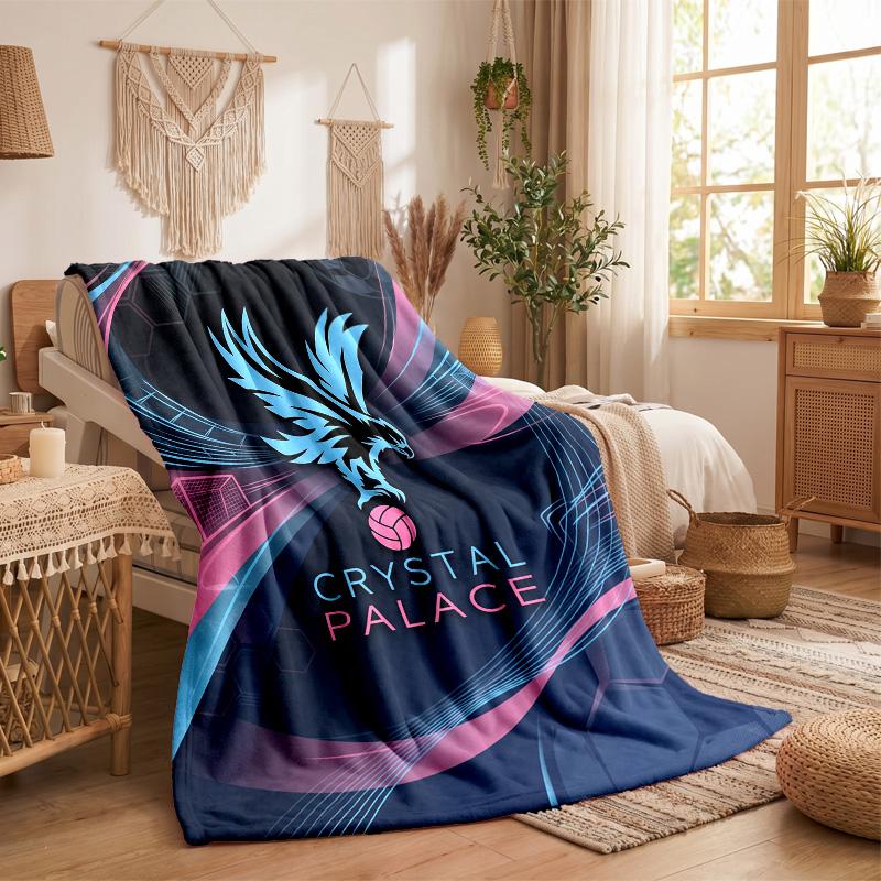 Crystal Palace Football Print Flannel Blanket Soft Warm Sofa Bed Throw Blanket For Home Office Bedroom