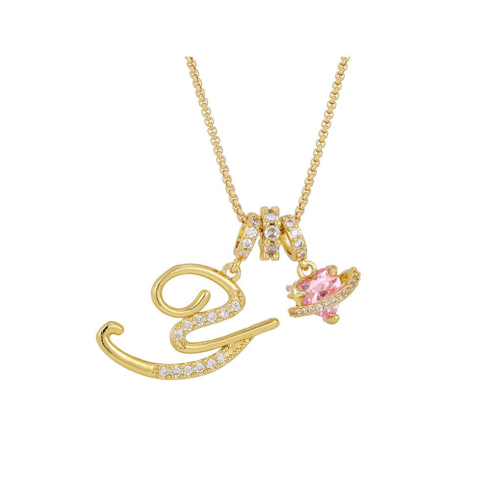 Women's Initial Heart Necklace Name Art Design Letter Jewelry Chain Adjustable Accessories