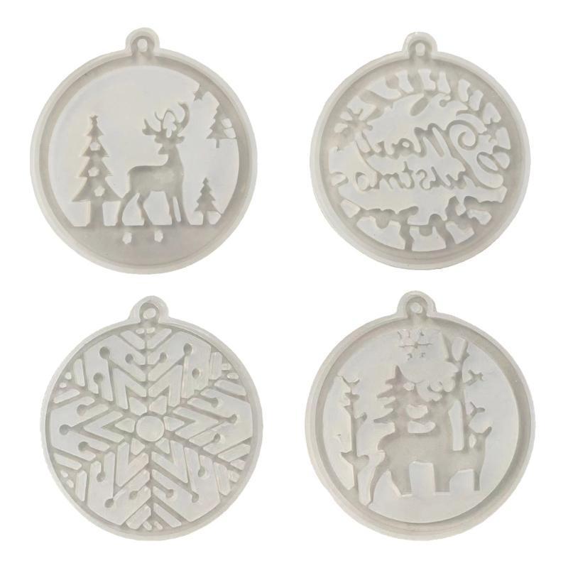 

4шт Силіконова форма для брелока, підвіски, різдвяного брелока, декоративні форми, форма для виготовлення ювелірних виробів для любителів рукоділля 1 чистий