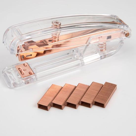 Transparent Desktop Stapler Labor-Saving Heavy Duty 25-sheet Capacity Anti-Slip Base Prevents Staple Jams One-finger Stapler School Office Supplies