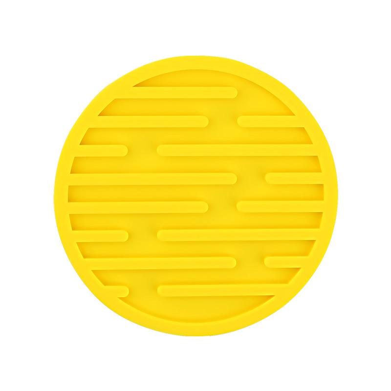 Round 10cm Silicone Coaster - Soft, Heat-Resistant, Marble Stripes, Water Draining