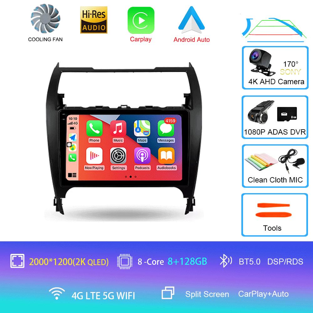 Car Radio Android 14 Carplay Auto For Toyota Camry 7 XV 50 55 2012 - 2017 Navigation GPS Multimedia Player video Stereo WIFI+4G