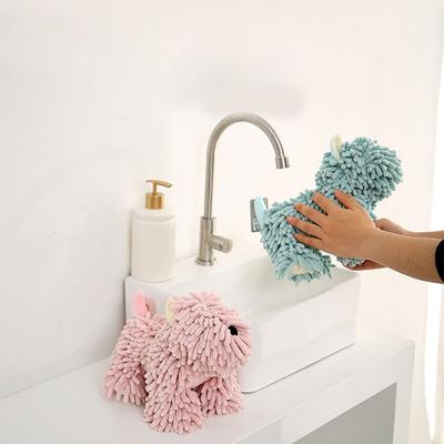 Asciugamano per Cani in Chenille Asciugamano Assorbente a Forma di Cane Carino Asciugamano Multiuso a Forma di Cucciolo per Mani Bagno Cucina