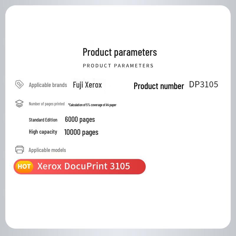 Xieye Compatible Black Toner Cartridge for Fuji Xerox DP3105