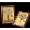Handmade Wealth Tree Frame Creative Gift for Moving in Business Opening Decoration Ornament Wooden Chinese God of Fortune