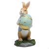 Easter Bunny Resin Figurine, Oval Egg & Carrot Design, Festive Home Decor, Desktop Decoration