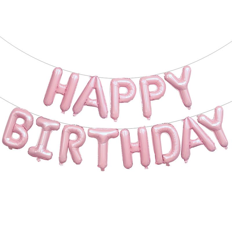 16-Inch Happy Birthday Balloon Backdrop: Aluminum Foil Letter Balloons Set