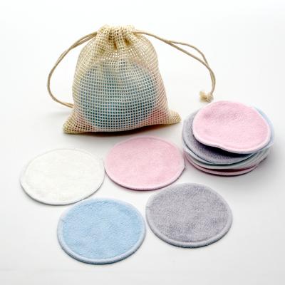 12 Pieces Washable Round Reusable Bamboo Makeup Remover Pad Cleaning Facial Cotton Makeup Remover Pad Tool