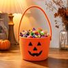 Geflochtener Korb Halloween Kürbis Design Aufbewahrungsbehälter Handgehaltener Organizer für saisonale Dekoration und Aufbewahrung kleiner Gegenstände