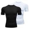 Men Gym Sport T-shirt Compression Elastic Quick Dry Tight Sweat-Wicking Breathable Jogging Running Fitness Athletic Workout Tee