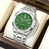 Men's Luxury Business High Quality Stainless Steel Strap Waterproof Quartz Watch Calendar Night Light Grid Dial