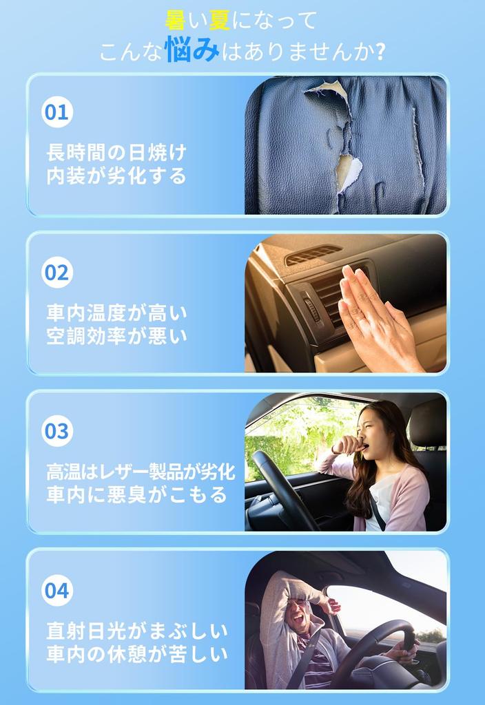 IUSOT Folding Car Front Sunshade with Light Easy No Suction Cups or Dashboard Sunshade for Includes Storage Rearview Mirror Light Heat UV Car Sunshade