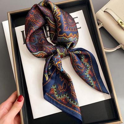 100 % natürliche Seide, Damen-Halstuch, Foulard, Kopftuch, Bandana, Schal, quadratisches Tuch, hochwertiges Stirnband, Hijab