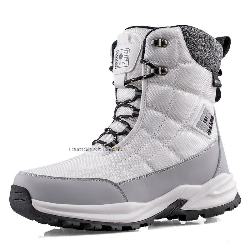 Herrenstiefel Outdoor Schneeschuhe Leichte High Top Schuhe Wasserdichte Frostrissstiefel Plüsch Warm Halten Gummi Witer Herrenschuhe