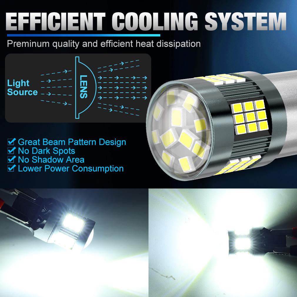 2X P21W LED 1156 BA15S BAU15S PY21W 1157 BAY15D P21/5W Led T20 7440 W21W WY21W 7443 W21/5W Žárovky 57SMD Auto Blinkr Brzdová zpětná světla Auto svítilna