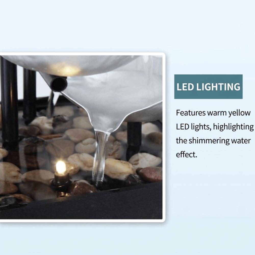 Realistic Flowing Water Fountain Relaxing Desktop Fountain Zen Style Indoor Waterfall Gift