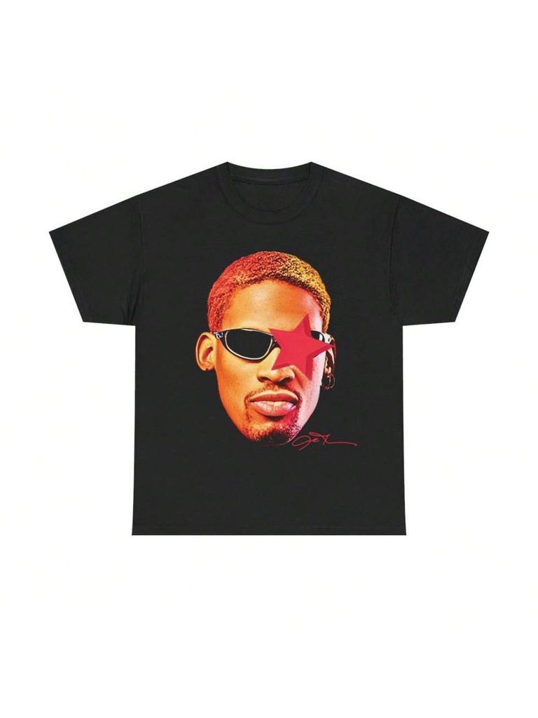 Rodman Inspired Vintage Graphic Tee  90s Basketball Streetwear Y2K Aesthetic Cotton TShirt