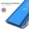 Luxury Mirror Flip Cases For Samsung Galaxy S26 Ultra S24 S23 S22 S21 Plus Fe Note 20 S25 Ultra Shockproof Leather Texture Cover