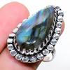 Labradorite Gemstone Handmade 925 Sterling Silver Jewelry Ring Size 7.5
