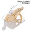 Exaggerated Alloy Ring—Customized French Sweet & Cool Lines Open Ring, Elegant & Versatile for Women, Daily & Party Fashion Accessory
