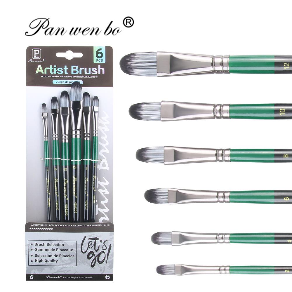 Set di 6 pennelli per pittura in nylon cross-border con gesso ad acqua e materiali artistici fai da te