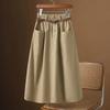 Skirts for Women Cotton Flare Woman Skirt Elastic High Waist Midi A Line Clothing Sales Aesthetic Y2k Vintage Luxury Elegant