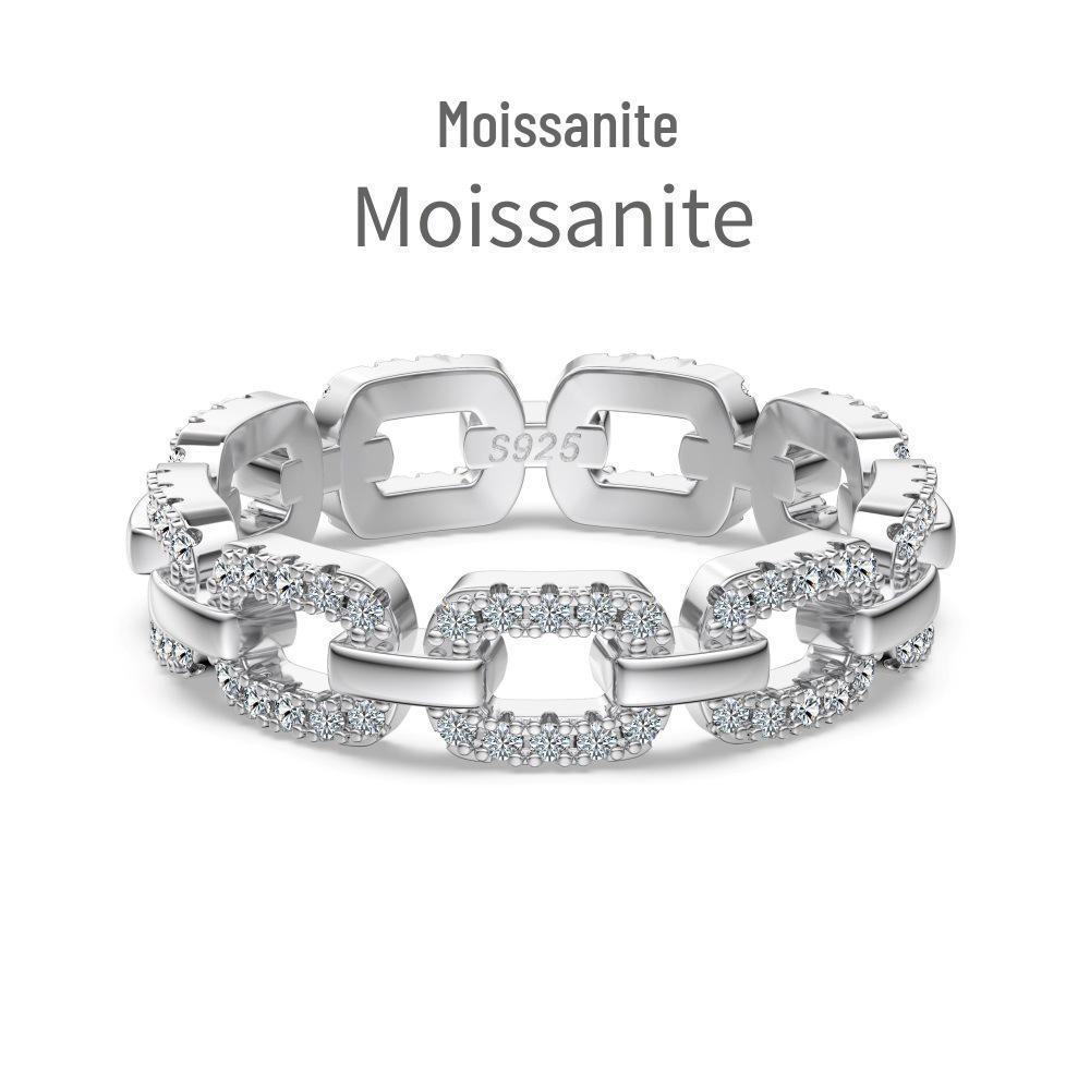 Stilvoller S925 Sterling Silber Ring für Mädchen - Leichter Luxus, Super Glänzend, Modern für den täglichen Gebrauch