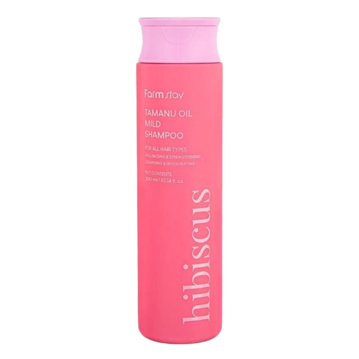 Farmstay Tamanuöl Mildes Shampoo Hibiskus Pflegend Feuchtigkeitsspendend 300ml pink