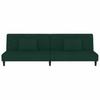 2 Seater Sofa Bed with 2 Cushions Dark Green Velvet