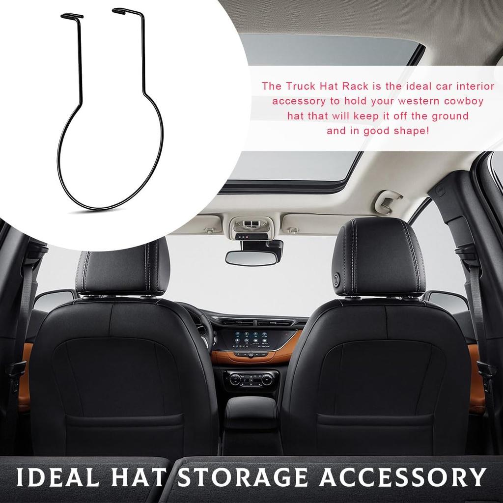 2 PCS Car Cowboy Hat Holder, Hard Metal Automotive Hat Holder For Keeping Hat Shape, Seat Back Organizers For Vehicle Truck SUV, Car Accessories