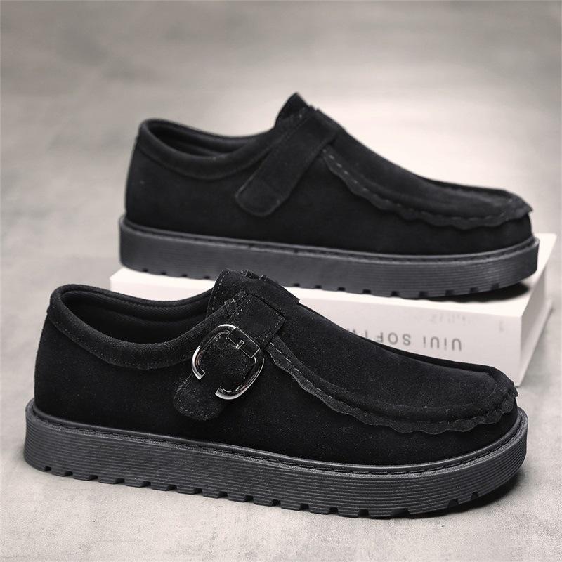 

British style retro soft-soled casual leather shoes youth large size snail shoes driving shoes board shoes 45