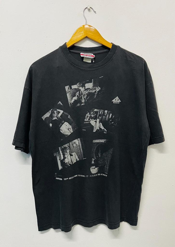 Vintage 90s Renoma : Uniform Prestige T-Shirt / 90s Fotofolio / 90s Agents Photography / 90s Modeling / 90s Monochrome Cyanotype Photo Tee