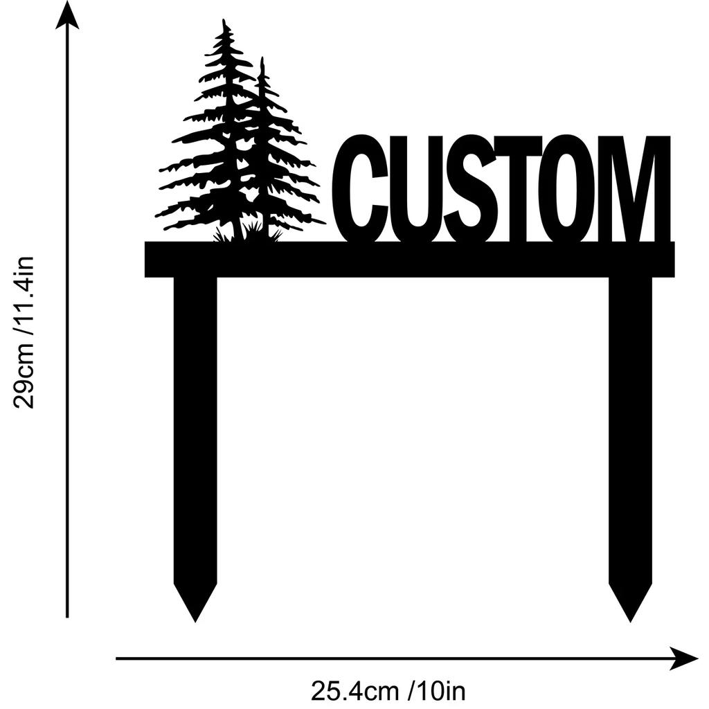 Custom Metal Address Sign Garden Stake House Number Plaque