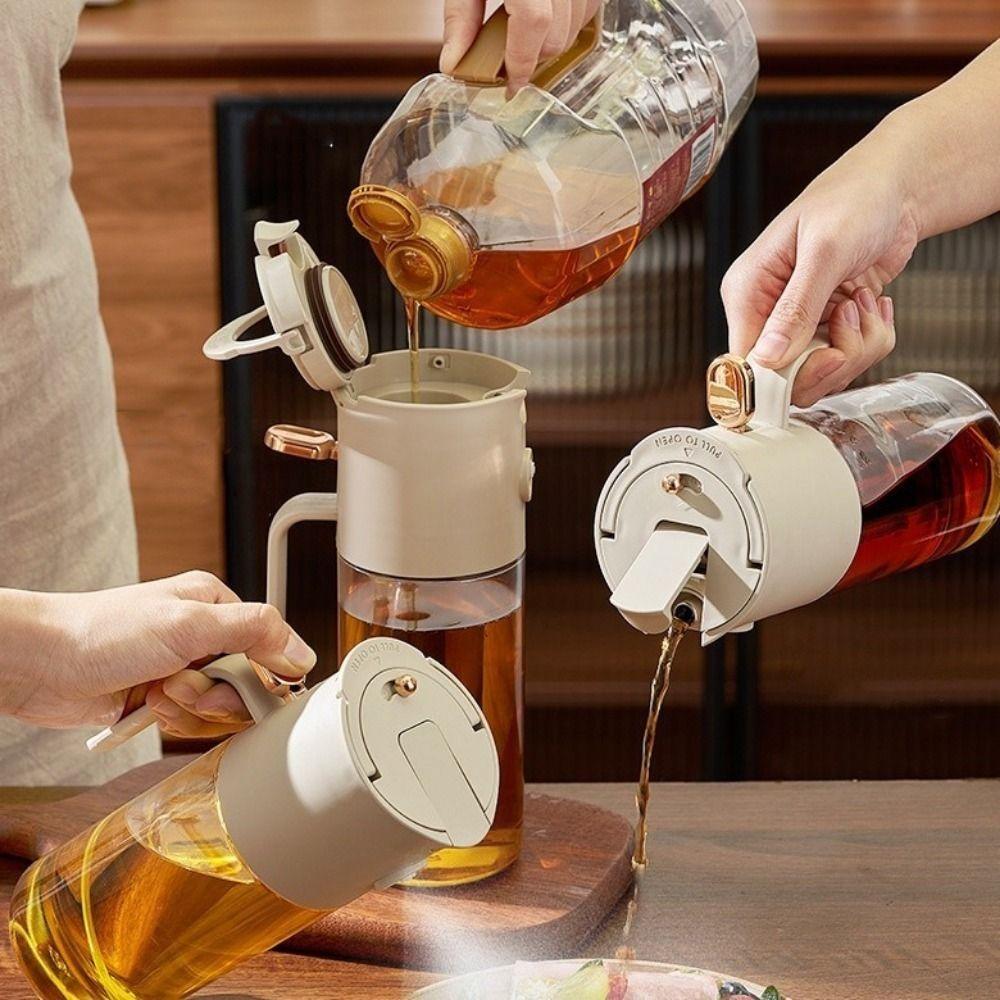 Glass Dual-Purpose Oil Bottle Automatic Oil Mister Practical 2-in-1 Oil Sprayer  BBQ