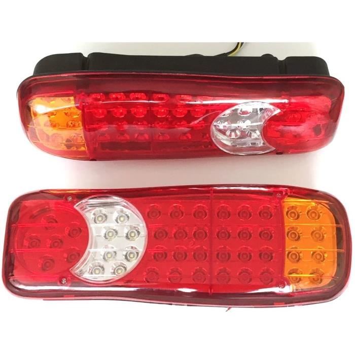 2x 12V Récupération LED Feux Arrière 12V Pour Camping-Car Camion Remorque Camionnette Châssis Benne Lkw Caravane 5 Fonctions...