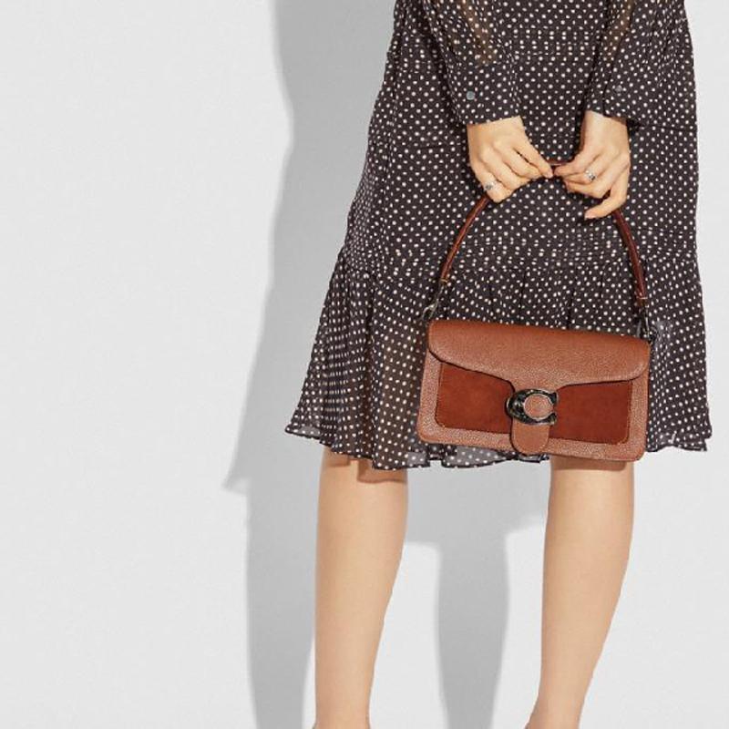 New COACH Cow Leather God Of Wine Bag, Shoulder Bag, Portable Crossbody Bag Women's Orange 79334-V5L4A