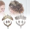 Sophisticated Wedding Jewelry Ensembles with Clear Rhinestones Necklace and Stylish Earrings Fashion Accessory