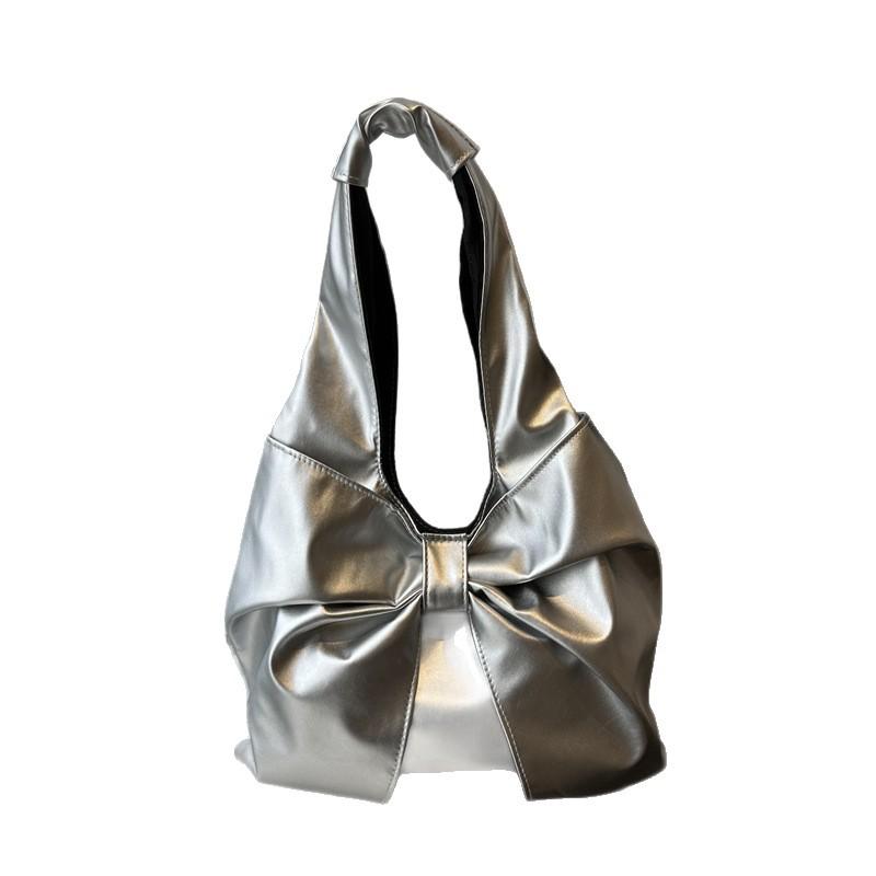 Women Fashion Large Capacity Bowknot Simple Tote Shoulder Handbag