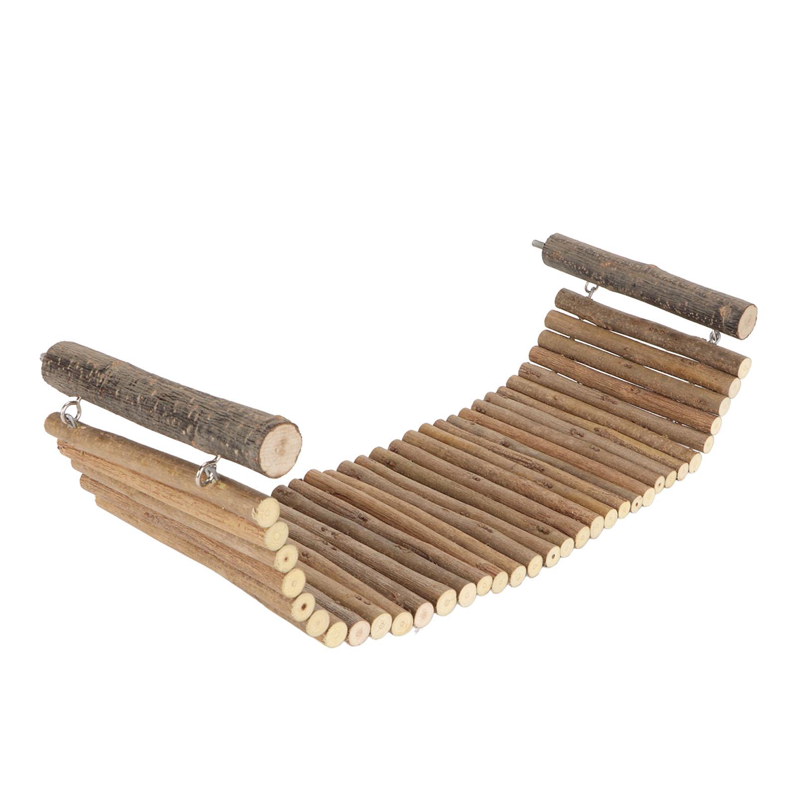 

Wooden Ladder Bridge Platform Toy Bendable Interesting Chinchilla Suspension Bridge Hamster Climbing Ladder for Small Animal