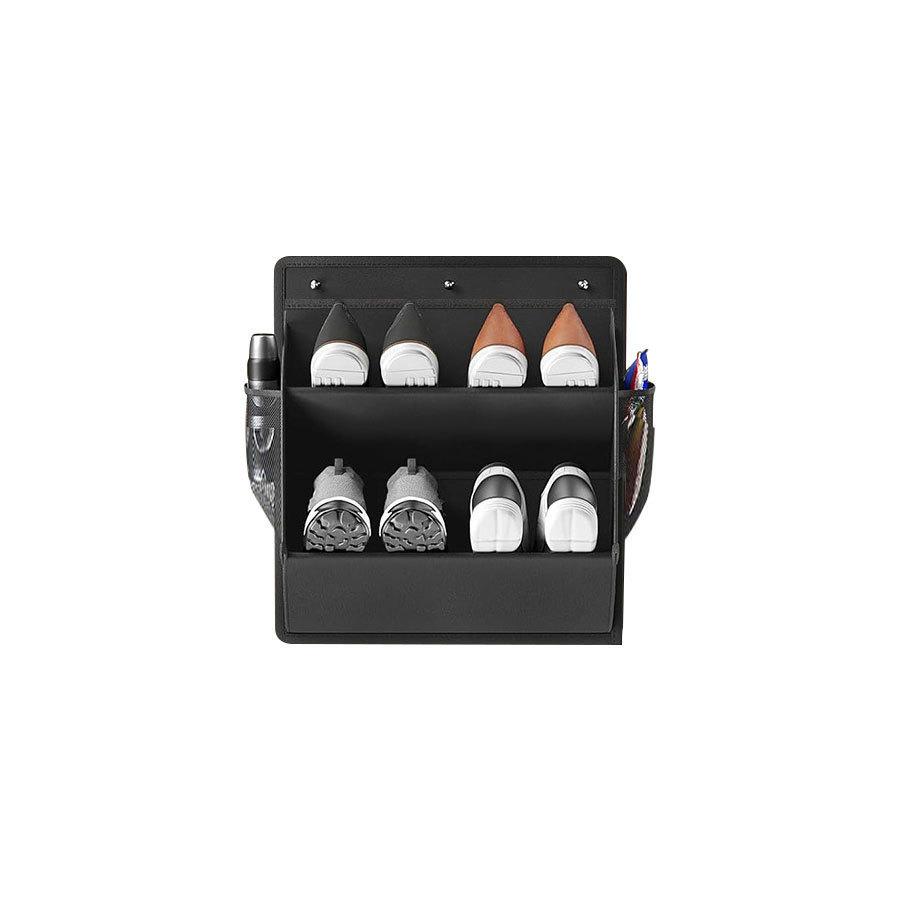

Foldable Shoe Storage Hanger with Adhesive Pockets Space Saving Wall Mounted Organizer for RV Wardrobe Camping Shoe Rack чёрный